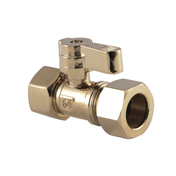 Kingston Brass KF4515PB 1/2-Inch IPS X 5/8-Inch OD Comp Straight Stop Valve, Polished Brass KF4515PB - main